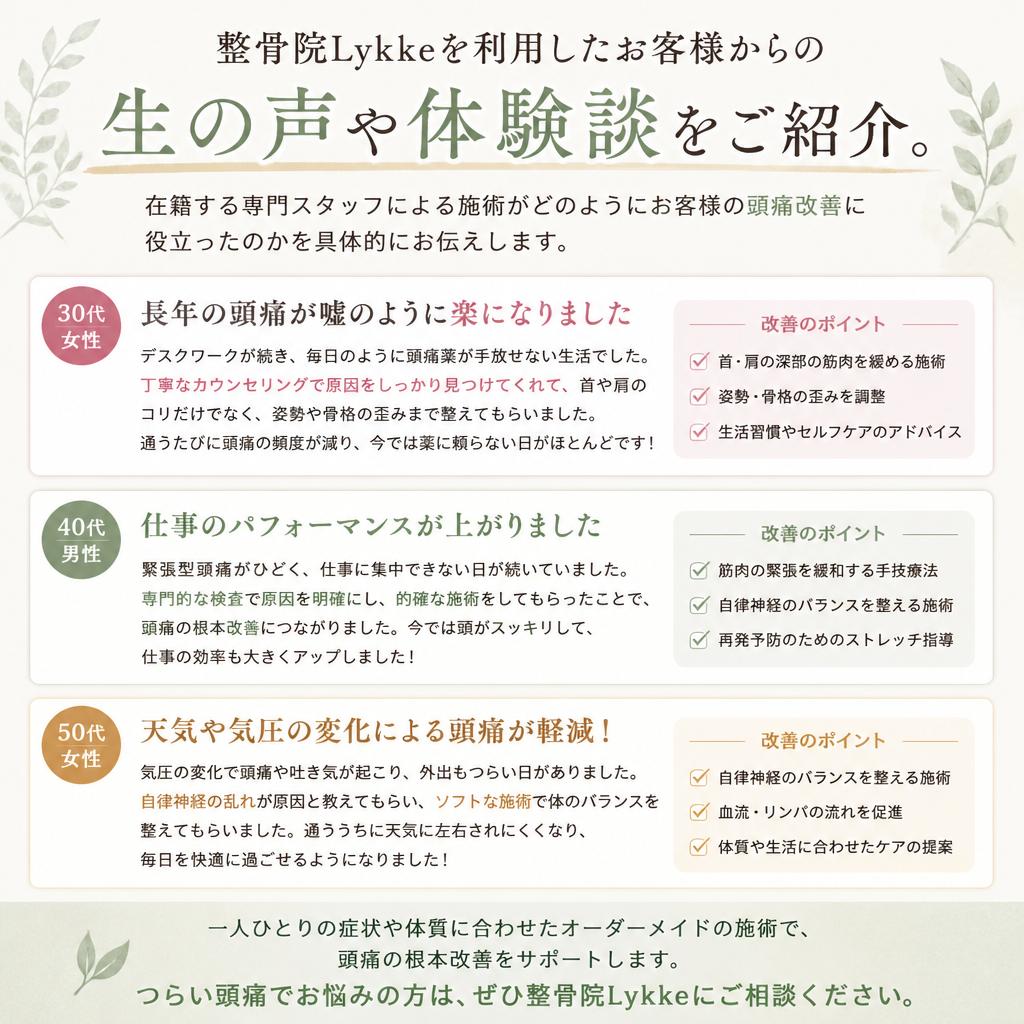 お客様の声・体験談