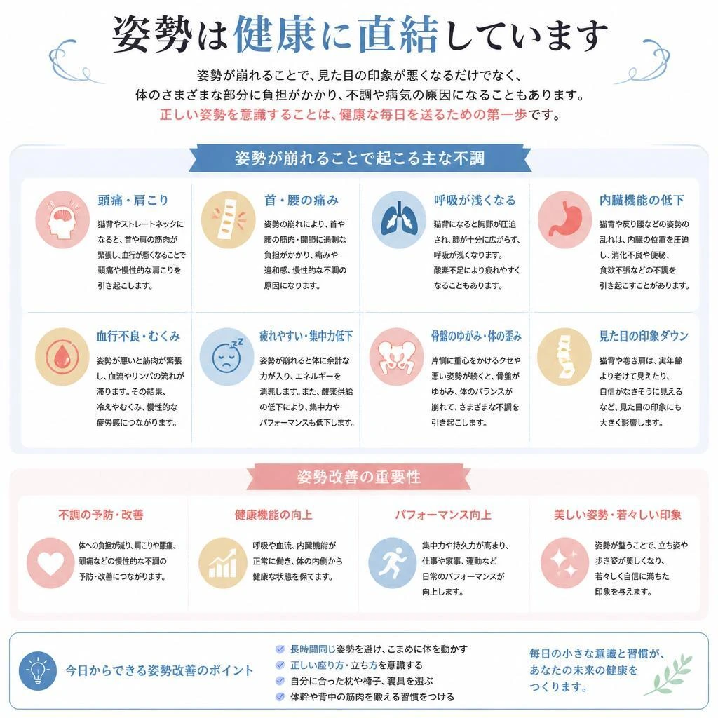 姿勢改善がもたらす健康効果