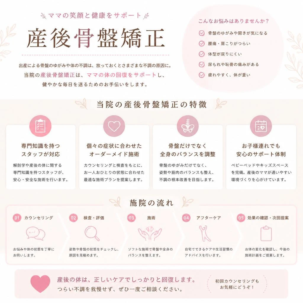 当院の産後骨盤矯正とは