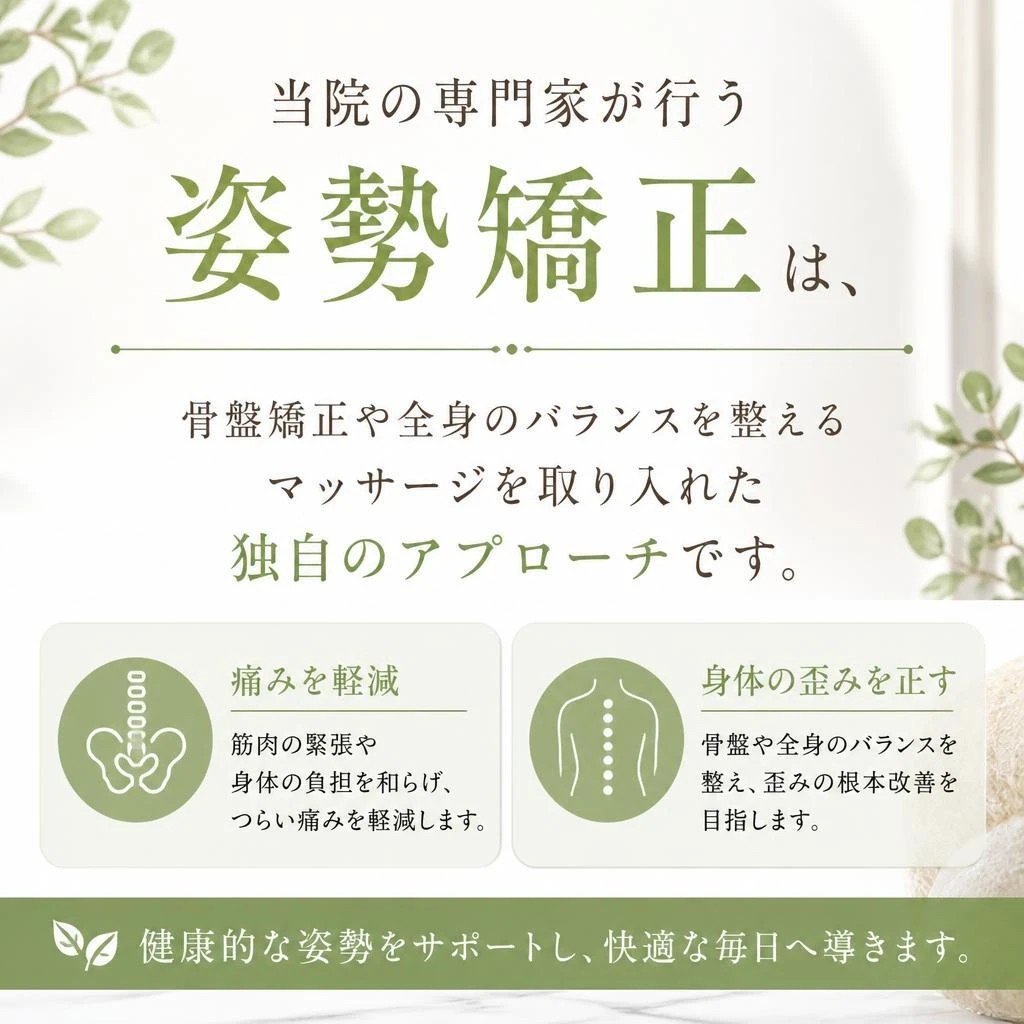 整骨院Lykkeの姿勢矯正施術
