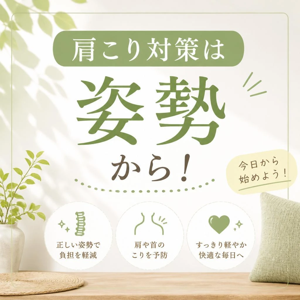 肩こり対策は姿勢から！