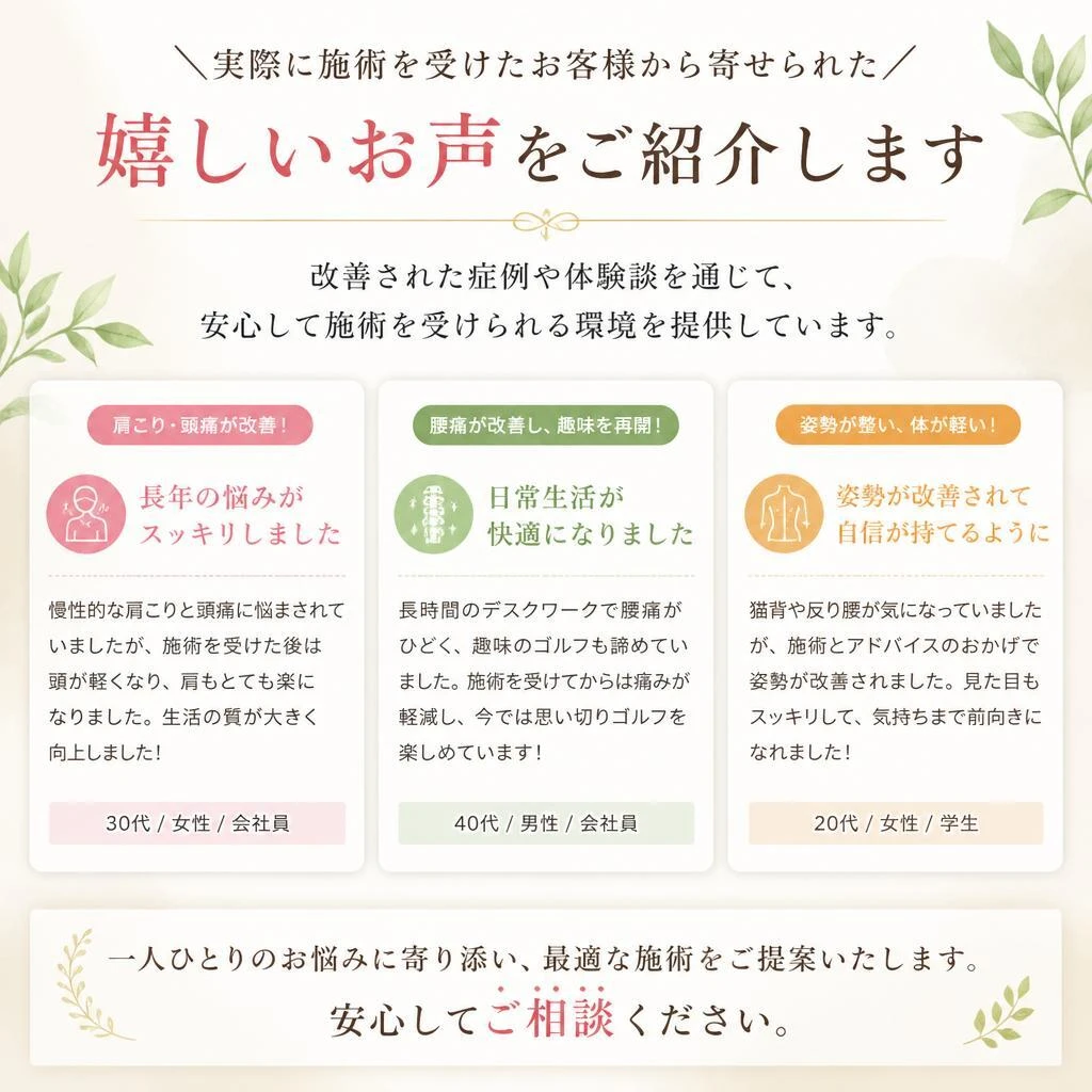 お客様の声が証明する効果