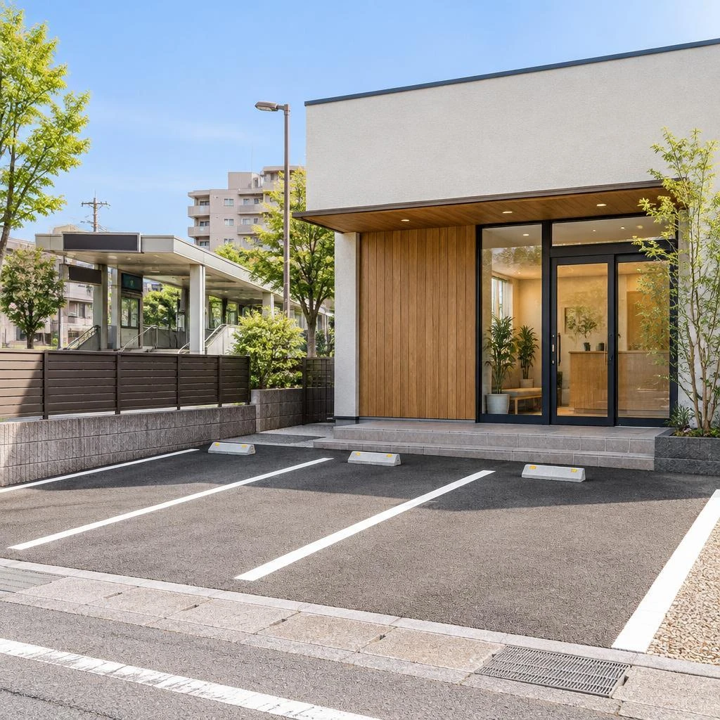 通いやすさも安心の理由。駐車場3台・予約優先制